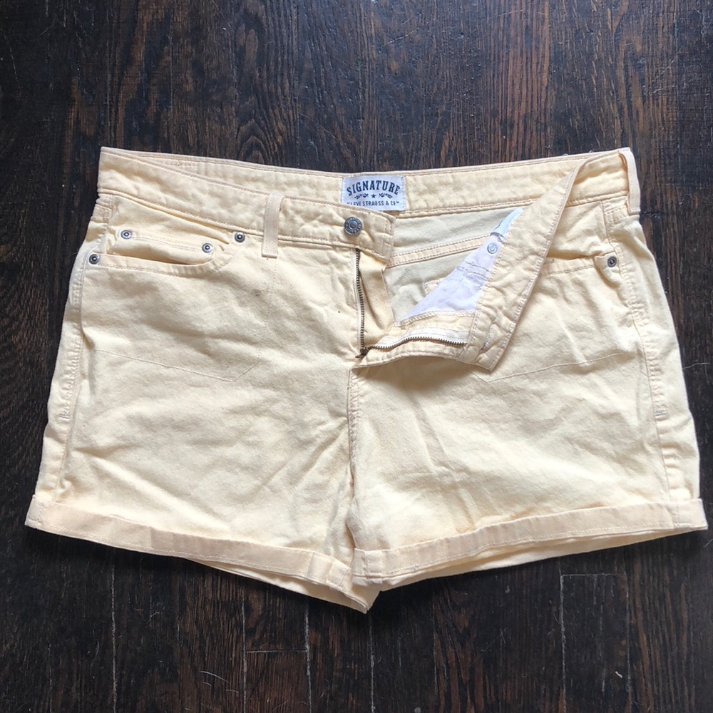Light Yellow Cotton Shorts